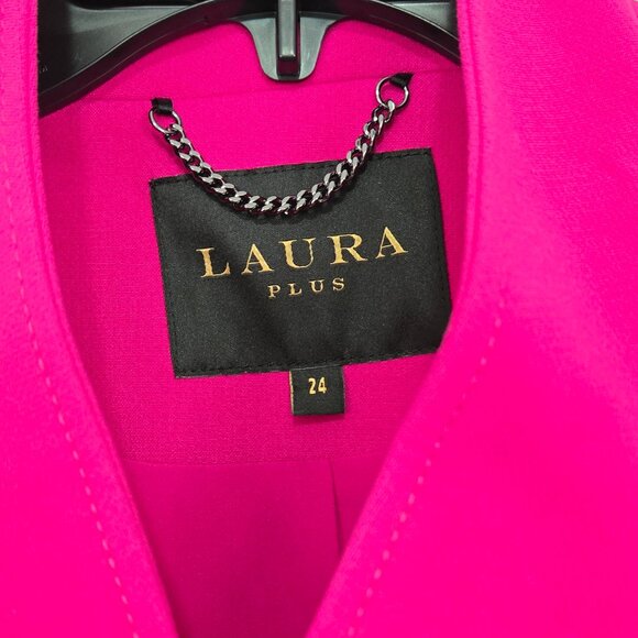 Laura Plus Fuchsia Trench Coat - Picture 2 of 7